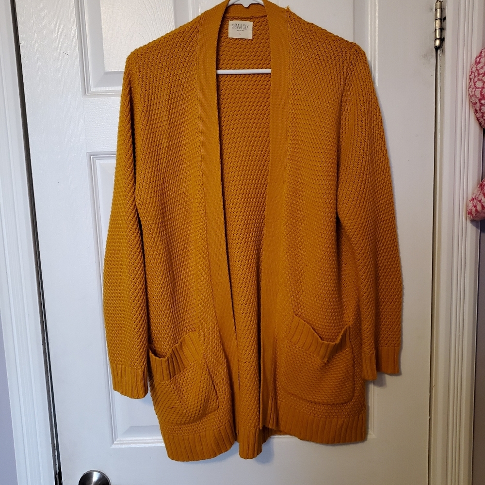 Sienna Sky Mustard Yellow Oversized Cardigan